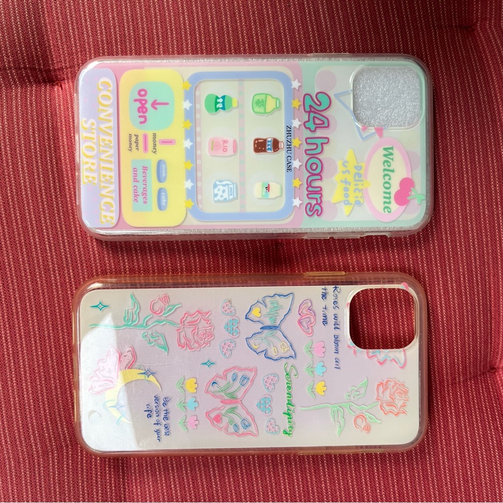 Set of 2 - Colorful Graphic Phone Case Set